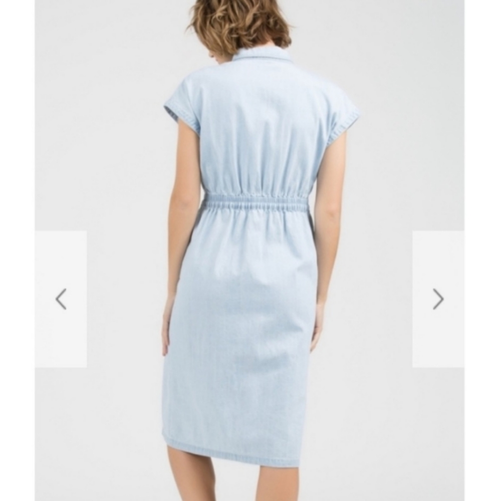 Pol Blue Chambray Denim Eyelet Lace Dress - Picture 2 of 8